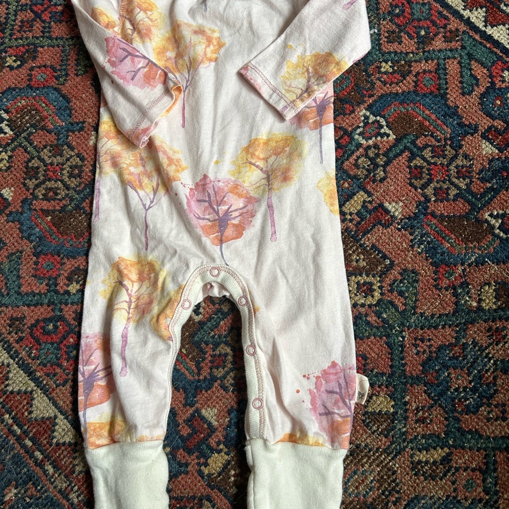 Cozy Autumn Tree Print Kids Footie